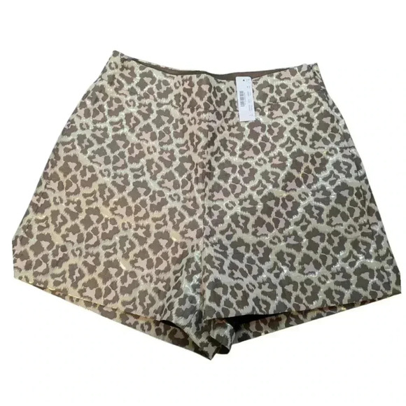 J CREW Trouser Short in Metallic Leopard Jacquard SZ 6 NEW with Tags! SOLD OUT - Picture 6 of 7